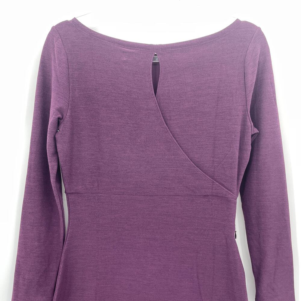 New TOAD & CO Intermezzo Long Sleeve Dress Size S Purple Stretch Casual Sheath - Picture 4 of 12